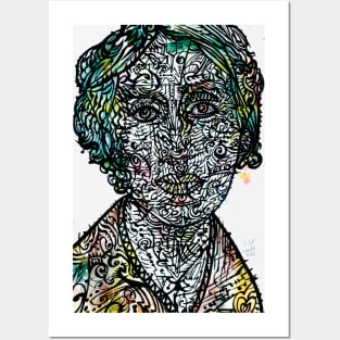 VIRGINIA WOOLF watercolor and ink portrait .2 Posters and Art